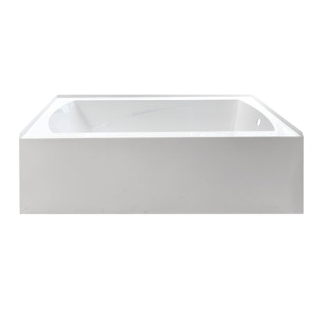 Aqua Eden VTAM6032R21 60-Inch Acrylic 3-Wall Alcove Tub with Right Hand Drain Hole, White