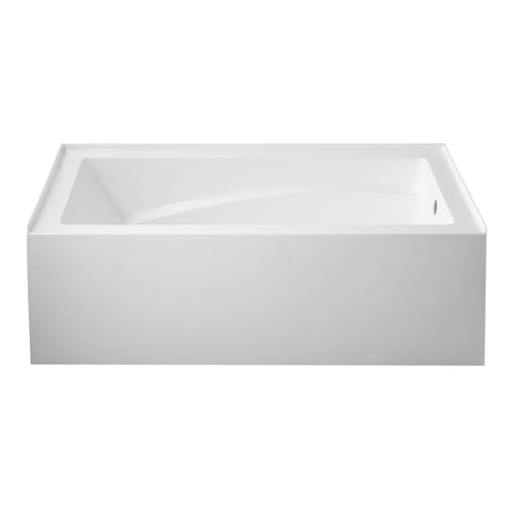 Aqua Eden VTAM6032R22D 60-Inch Anti-Skid Acrylic 3-Wall Alcove Tub with Arm Rest and Right Hand Drain, White