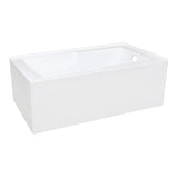 Aqua Eden VTAM6032R22S 60-Inch Acrylic 2-Wall Corner Alcove Tub with Right Hand Drain Hole, White