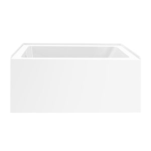 Aqua Eden VTAP4836L22 48-Inch Acrylic 3-Wall Alcove Tub with Left Hand Drain, Glossy White