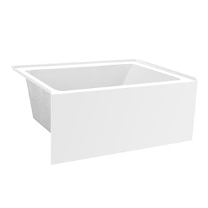 Aqua Eden VTAP4836L22 48-Inch Acrylic 3-Wall Alcove Tub with Left Hand Drain, Glossy White
