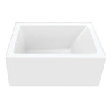 Aqua Eden VTAP4836L22 48-Inch Acrylic 3-Wall Alcove Tub with Left Hand Drain, Glossy White