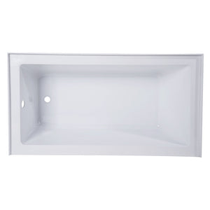 Aqua Eden VTAP543022L 54-Inch Acrylic 3-Wall Alcove Tub with Left Hand Drain Hole, White