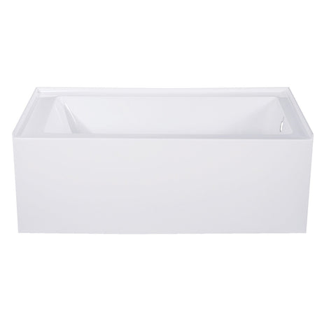 Aqua Eden VTAP543022R 54-Inch Acrylic 3-Wall Alcove Tub with Right Hand Drain Hole, White