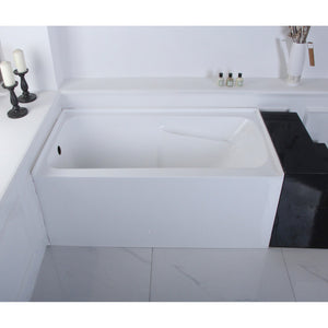 Aqua Eden VTAP543023L 54-Inch Acrylic 3-Wall Alcove Tub with Arm Rest and Left Hand Drain Hole, White