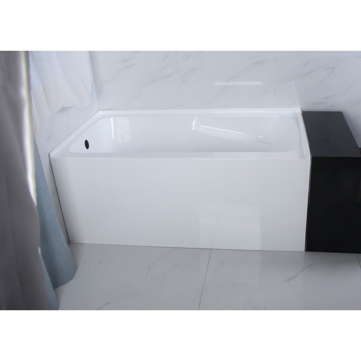 Aqua Eden VTAP543023L 54-Inch Acrylic 3-Wall Alcove Tub with Arm Rest and Left Hand Drain Hole, White
