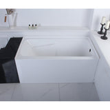 Aqua Eden VTAP543023R 54-Inch Acrylic 3-Wall Alcove Tub with Arm Rest and Right Hand Drain Hole, White