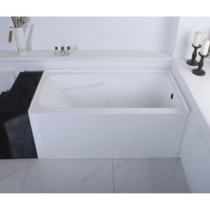 Aqua Eden VTAP543023R 54-Inch Acrylic 3-Wall Alcove Tub with Arm Rest and Right Hand Drain Hole, White