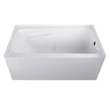 Aqua Eden VTAP543023R 54-Inch Acrylic 3-Wall Alcove Tub with Arm Rest and Right Hand Drain Hole, White