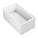 Aqua Eden VTAP5430L22TS 54-Inch Acrylic 2-Wall Corner Alcove Tub with Left Hand Drain Hole, White