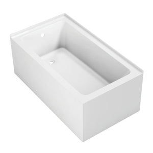 Aqua Eden VTAP5430L22TS 54-Inch Acrylic 2-Wall Corner Alcove Tub with Left Hand Drain Hole, White