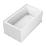 Aqua Eden VTAP5430R22TS 54-Inch Acrylic 2-Wall Corner Alcove Tub with Right Hand Drain Hole, White