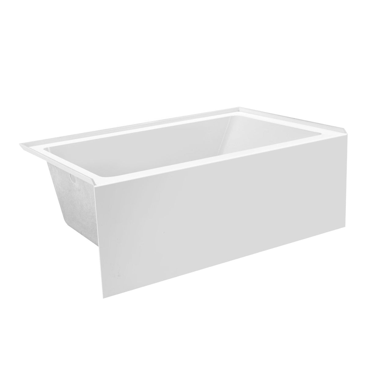 Aqua Eden VTAP5436L22 54-Inch Acrylic 3-Wall Alcove Tub with Left Hand Drain, Glossy White