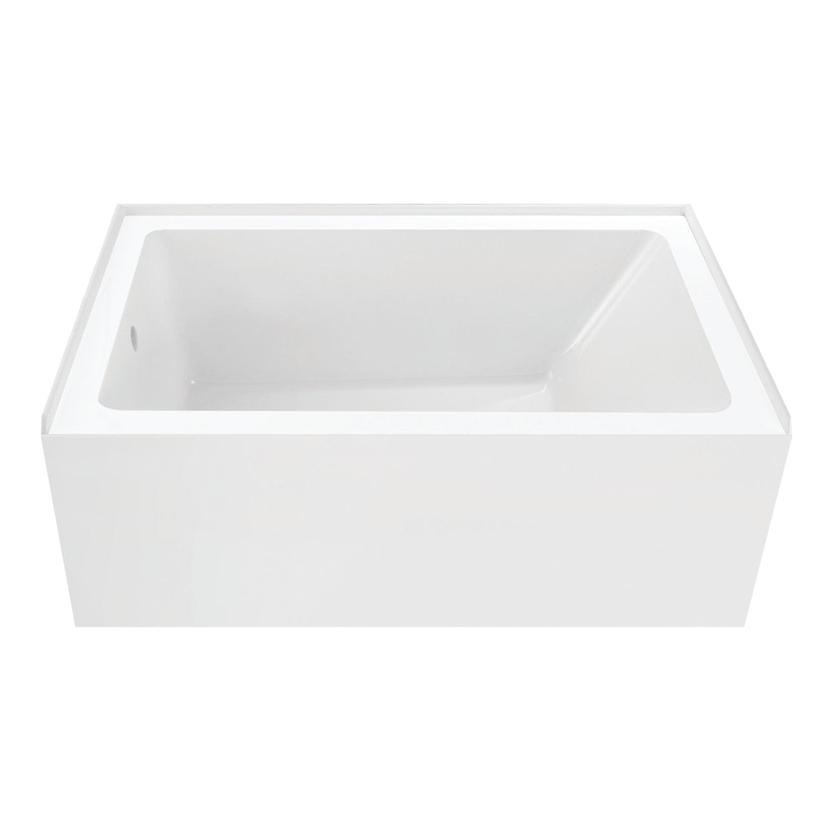 Aqua Eden VTAP5436L22 54-Inch Acrylic 3-Wall Alcove Tub with Left Hand Drain, Glossy White