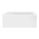 Aqua Eden VTAP5436R22 54-Inch Acrylic 3-Wall Alcove Tub with Right Hand Drain, Glossy White