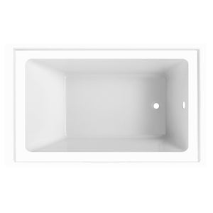 Aqua Eden VTAP5436R22 54-Inch Acrylic 3-Wall Alcove Tub with Right Hand Drain, Glossy White