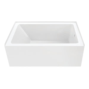 Aqua Eden VTAP5436R22 54-Inch Acrylic 3-Wall Alcove Tub with Right Hand Drain, Glossy White
