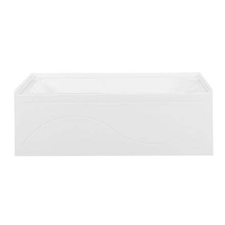 Aqua Eden VTAP603022L 60-Inch Acrylic Anti-Skid 3-Wall Alcove Tub with Left Hand Drain Hole, White