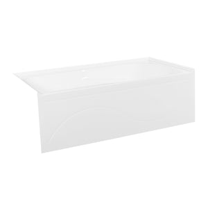 Aqua Eden VTAP603022L 60-Inch Acrylic Anti-Skid 3-Wall Alcove Tub with Left Hand Drain Hole, White