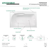 Aqua Eden VTAP603022R 60-Inch Acrylic Anti-Skid 3-Wall Alcove Tub with Right Hand Drain Hole, White