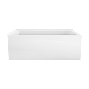 Aqua Eden VTAP6030L22TS 60-Inch Acrylic 2-Wall Corner Alcove Tub with Left Hand Drain Hole, White