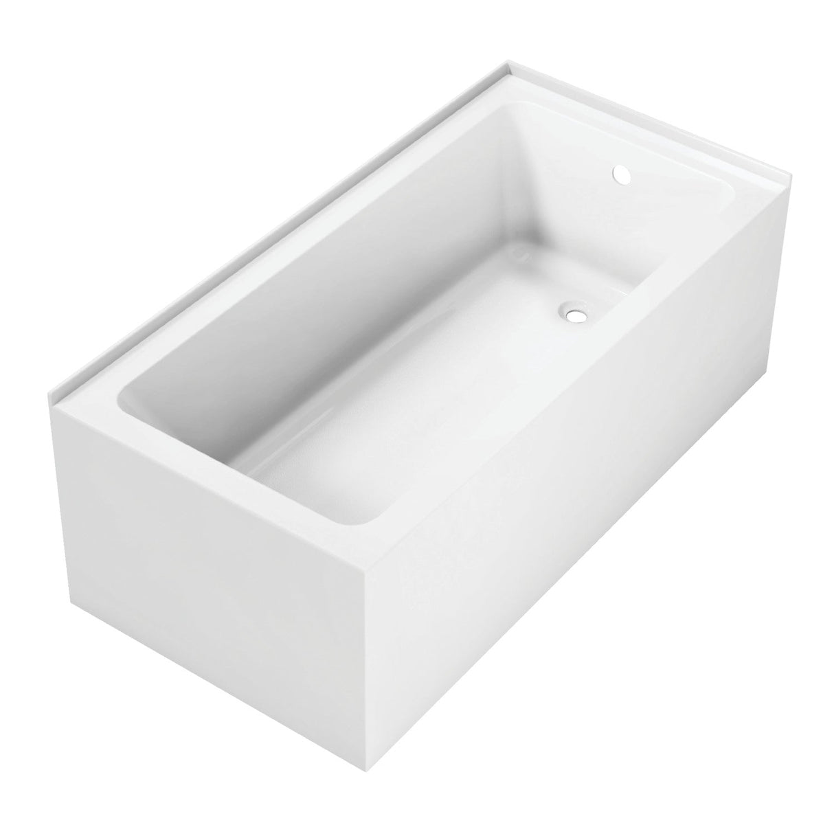 Aqua Eden VTAP6030R22TS 60-Inch Acrylic 2-Wall Corner Alcove Tub with Right Hand Drain Hole, White