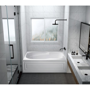 Aqua Eden VTAP6031R21C 60-Inch Anti-Skid Acrylic 3-Wall Alcove Tub with Right Hand Drain Hole, White