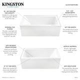 Aqua Eden VTAP6031R22T 60-Inch Anti-Skid Acrylic 3-Wall Alcove Tub with Right Hand Drain Hole, Glossy White