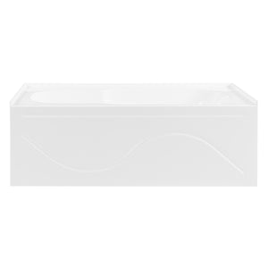 Aqua Eden VTAP603216L 60-Inch Acrylic Anti-Skid 3-Wall Alcove Tub with Left Hand Drain Hole, White