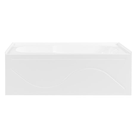 Aqua Eden VTAP603216L 60-Inch Acrylic Anti-Skid 3-Wall Alcove Tub with Left Hand Drain Hole, White