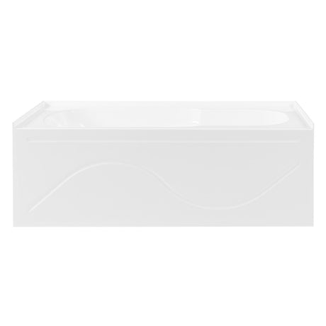 Aqua Eden VTAP603216R 60-Inch Acrylic Anti-Skid 3-Wall Alcove Tub with Right Hand Drain Hole, White