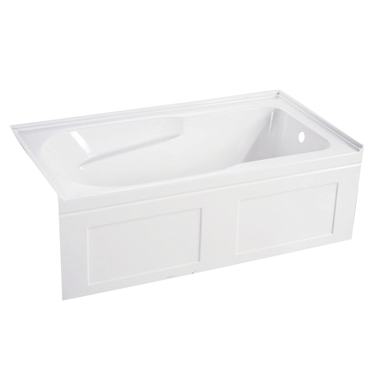 Aqua Eden VTAP603220CR 60-Inch Acrylic Anti-Skid 3-Wall Alcove Tub with Right Hand Drain Hole, White