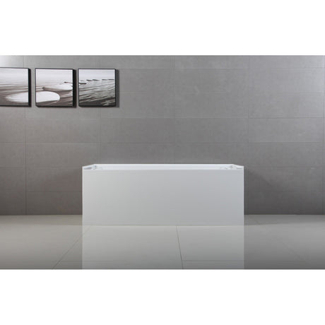 Aqua Eden VTAP603222L 60-Inch Acrylic 3-Wall Alcove Tub with Left Hand Drain Hole, White