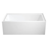 Aqua Eden VTAP6032L22C 60-Inch Anti-Skid Acrylic 3-Wall Alcove Tub with Left Hand Drain Hole, White