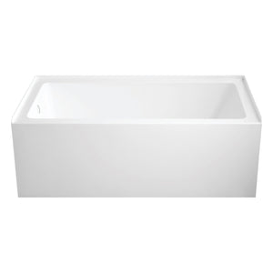 Aqua Eden VTAP6032L22C 60-Inch Anti-Skid Acrylic 3-Wall Alcove Tub with Left Hand Drain Hole, White