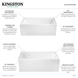 Aqua Eden VTAP6032R22 60-Inch Acrylic 3-Wall Alcove Tub with Right Hand Drain Hole, Glossy White