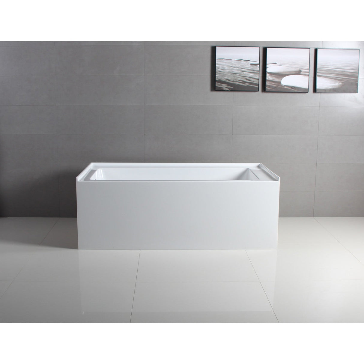 Aqua Eden VTAP603622L 60-Inch Acrylic 3-Wall Alcove Tub with Left Hand Drain Hole, White