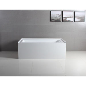 Aqua Eden VTAP603622L 60-Inch Acrylic 3-Wall Alcove Tub with Left Hand Drain Hole, White