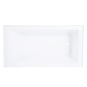 Aqua Eden VTAP603622R 60-Inch Acrylic 3-Wall Alcove Tub with Right Hand Drain Hole, White