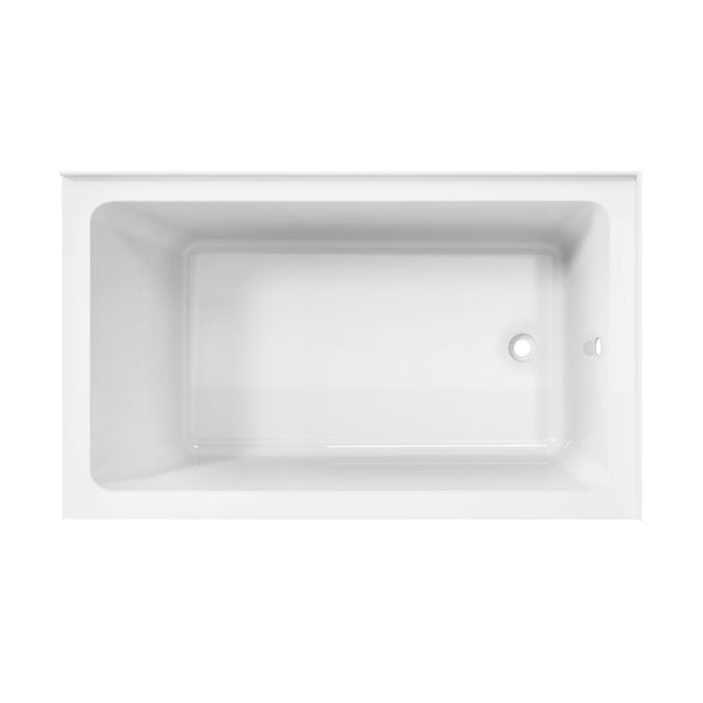 Aqua Eden VTAP6036R22TS 60-Inch Acrylic 2-Wall Corner Alcove Tub with Right Hand Drain Hole, White
