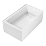 Aqua Eden VTAP6036R22TS 60-Inch Acrylic 2-Wall Corner Alcove Tub with Right Hand Drain Hole, White