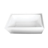 Aqua Eden VTAP663222L 66-Inch Acrylic 3-Wall Alcove Tub with Left Hand Drain Hole, White