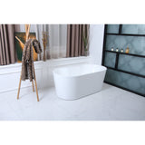 Aqua Eden VTDE512823 51-Inch Acrylic Freestanding Tub with Drain, Glossy White