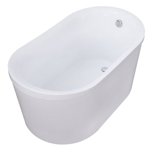 Aqua Eden VTDE513026BA 51-Inch Acrylic Freestanding Tub with Drain, Glossy White