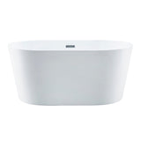 Aqua Eden VTDE533023 53-Inch Acrylic Freestanding Tub with Center Drain Hole, Glossy White