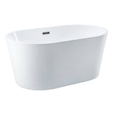 Aqua Eden VTDE533023 53-Inch Acrylic Freestanding Tub with Center Drain Hole, Glossy White