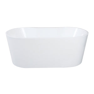 Aqua Eden VTDE552823 55-Inch Acrylic Freestanding Tub with Drain, Glossy White