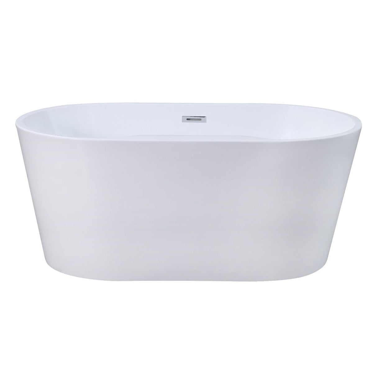 Aqua Eden VTDE563224BA 56-Inch Acrylic Freestanding Tub with Drain, Glossy White