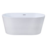 Aqua Eden VTDE563224BA 56-Inch Acrylic Freestanding Tub with Drain, Glossy White