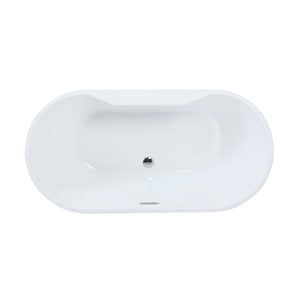 Aqua Eden VTDE593023 59-Inch Acrylic Freestanding Tub with Drain, Glossy White